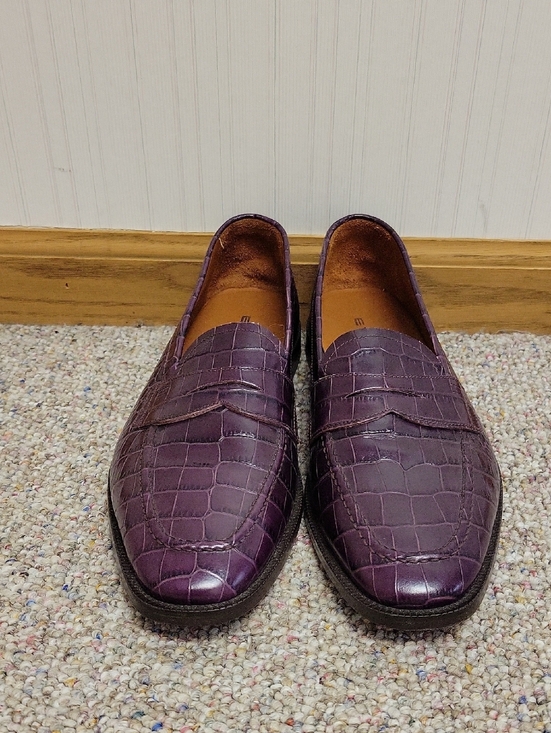Etro Purple Croc-Embossed Leather Penny Loafers Men\'s 44 (US 11) office Business main image 5